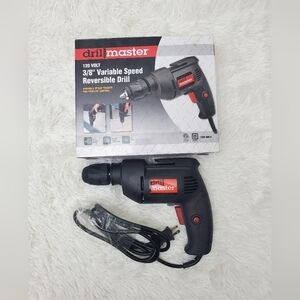 Drill Master 3/8" Variable Speed Reversible Corded Drill  Used Once